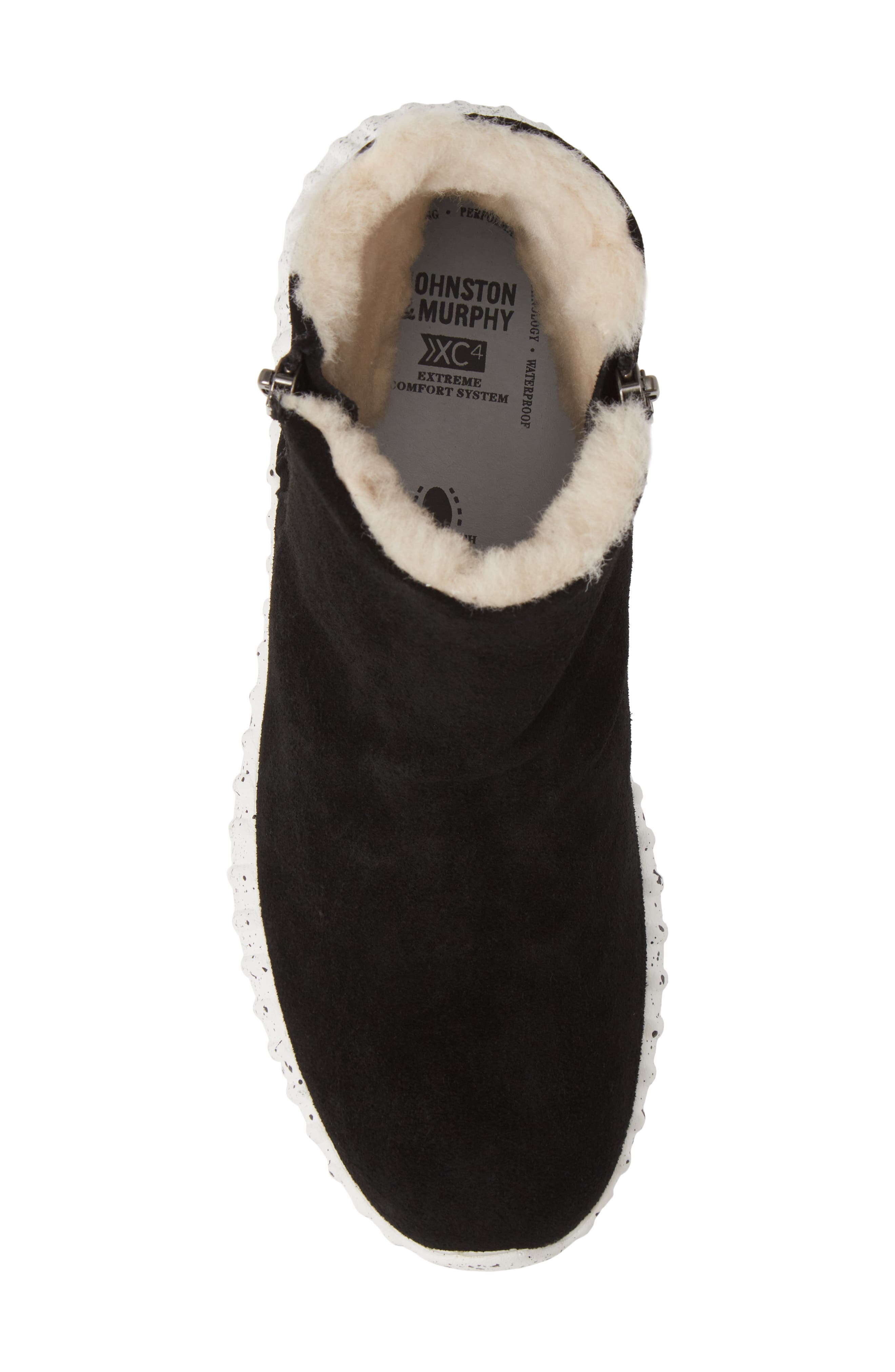 Kimberly Waterproof Genuine Shearling Lined Sneaker Bootie, Alternate, color, BLACK SUEDE
