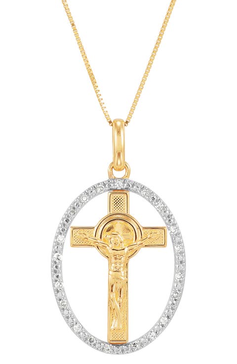 Lab-Grown Diamond Cross Pendant Necklace