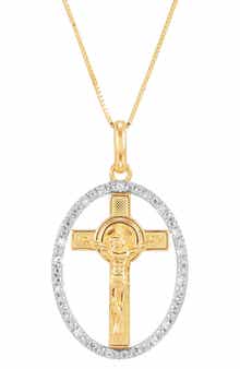 Frankie & Zoe Lab-Grown Diamond Cross Pendant Necklace