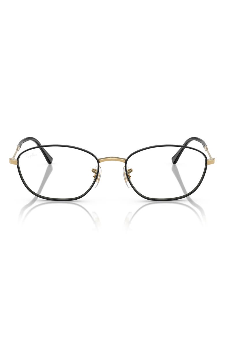 Ray-Ban 53mm Irregular Optical Glasses, Main, color, Black