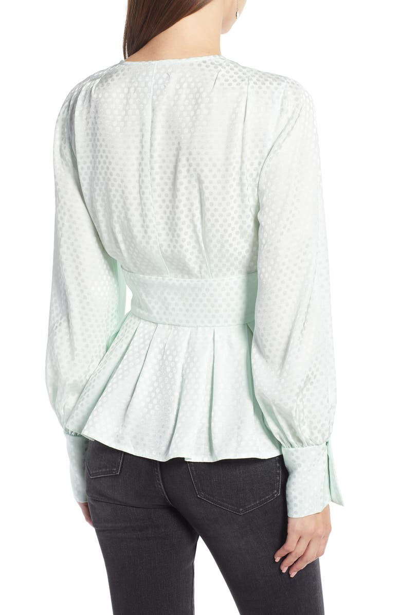 Something Navy Waist Detail Jacquard Top, Alternate, color,