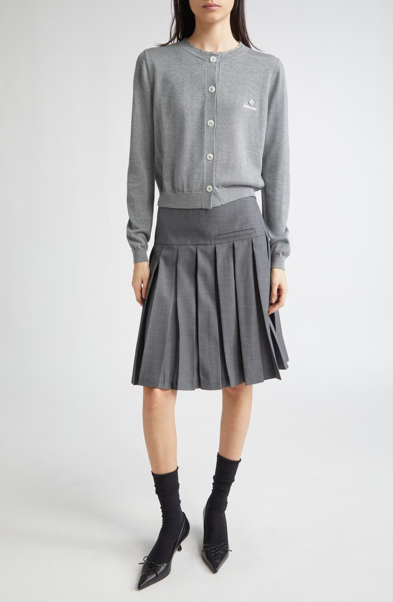 Shushu/Tong Logo Stitch Silk & Cashmere Cardigan, Alternate, color, 