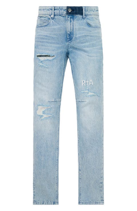Clayton Rip & Repair Skinny Jeans (Frayed Indigo)