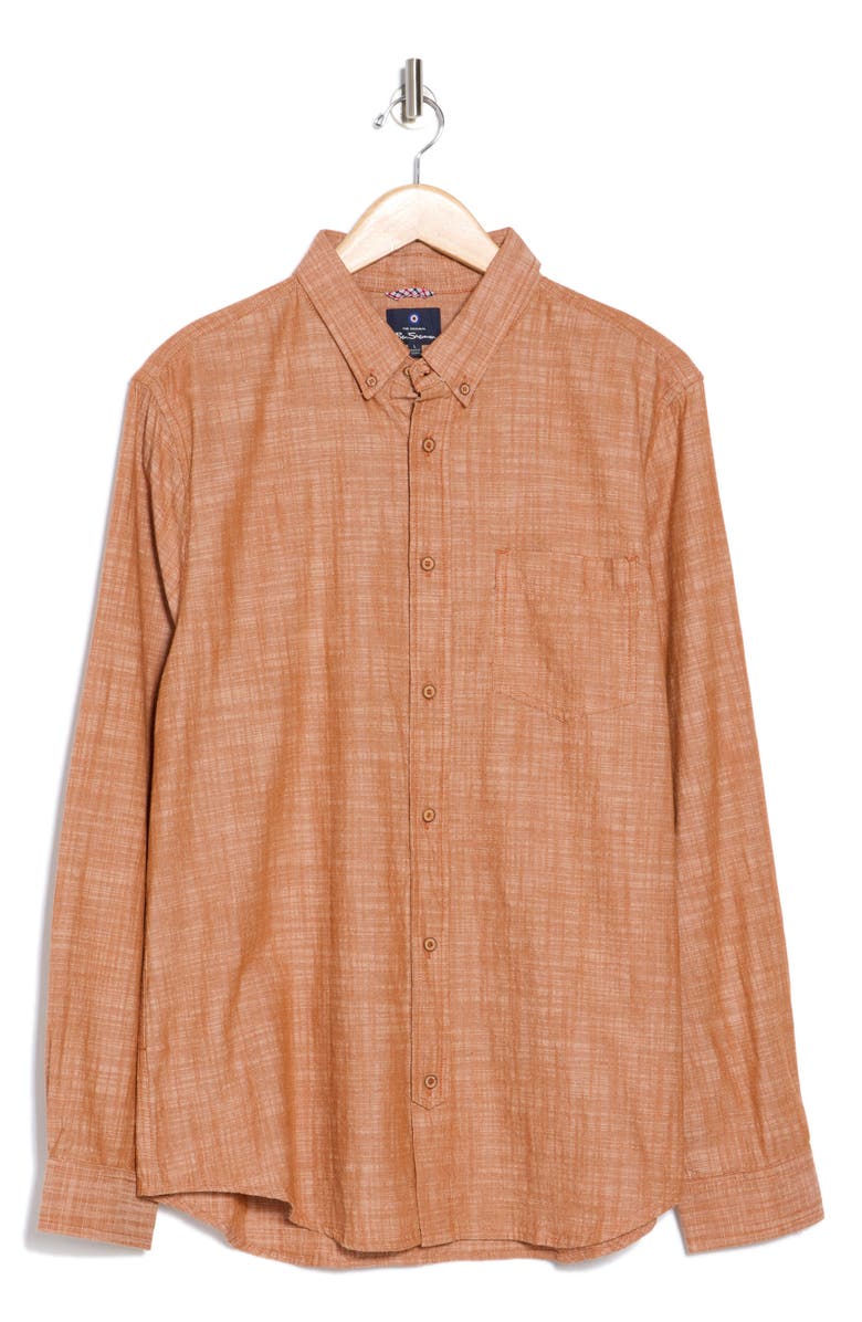 Ben Sherman Cotton Chambray Button-Up Shirt, Alternate, color, Caramel