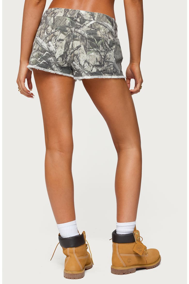 Joyce Camo Low Rise Denim Shorts, Alternate, color, OLIVE