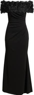Eliza J Rosette Detail Off the Shoulder Gown