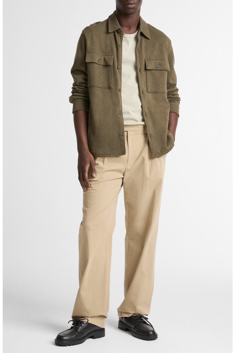 Double Slub Shirt Jacket, Alternate, color, MOSS