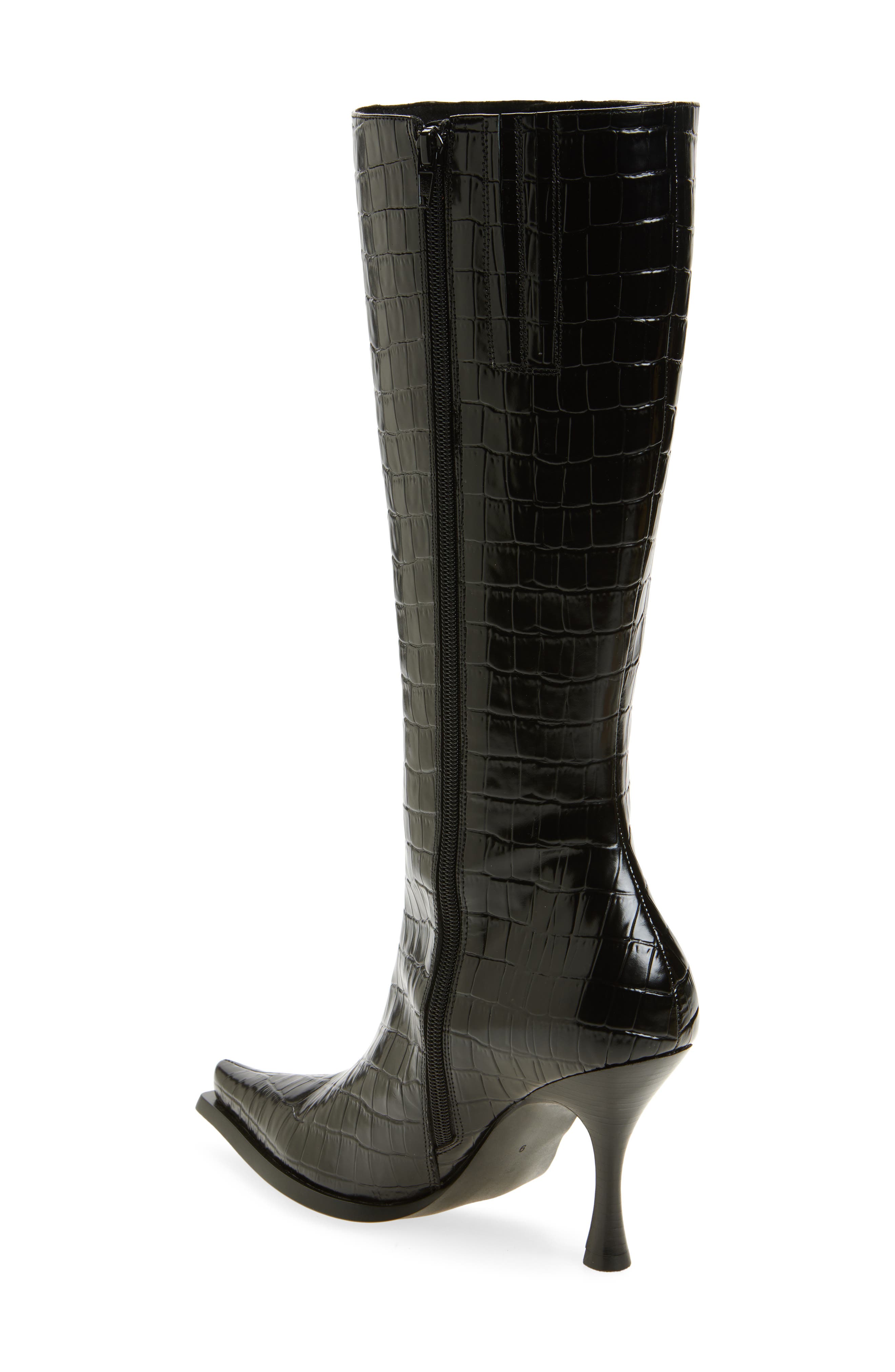 Jeffrey Campbell Stunna Boot, Alternate, color, Black Croco