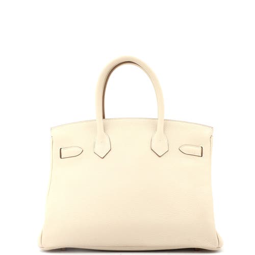 Pre-owned Hermes  Hermes Birkin Handbag Light Togo With Rose Gold Hardware 30 In White