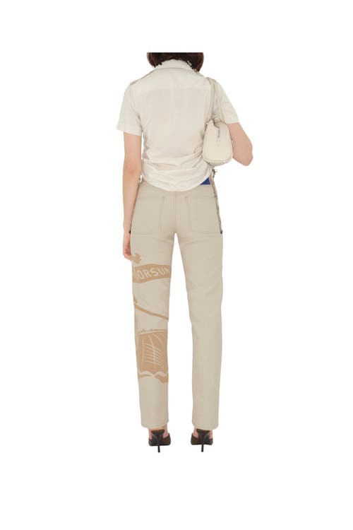 Shop Burberry Slim Fit Striped Silk Shirt In Clam