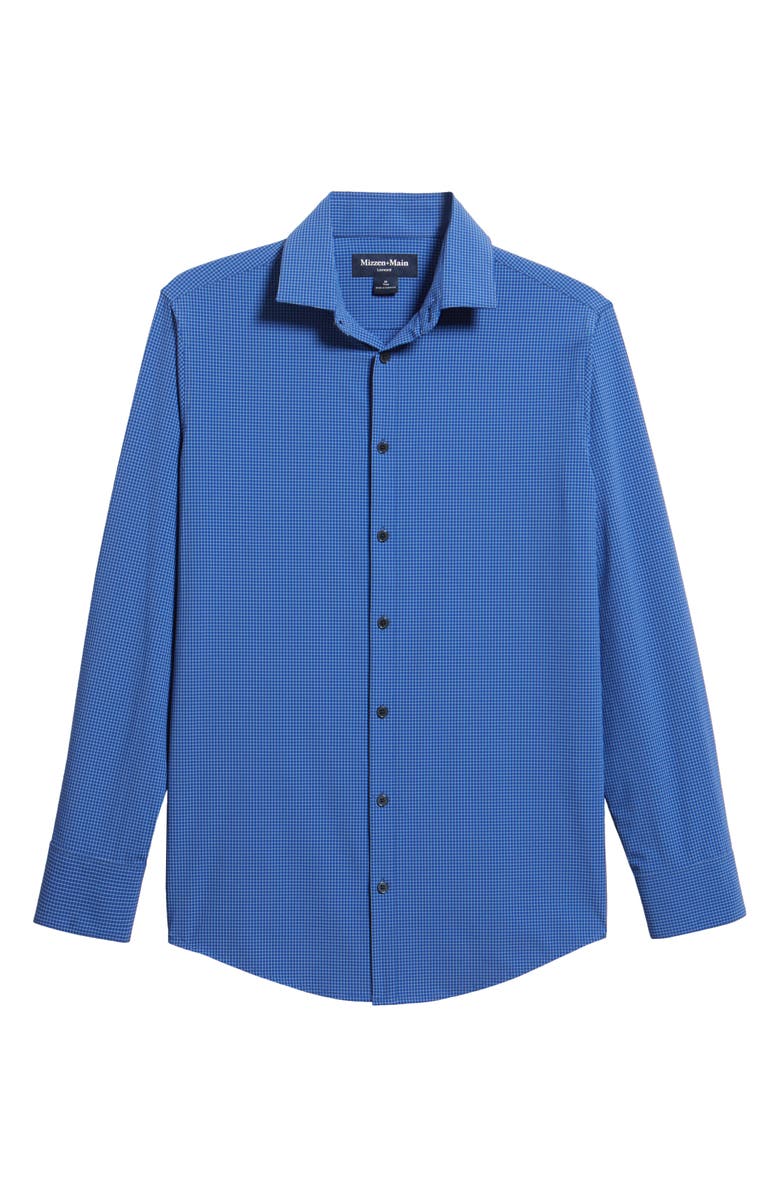 Mizzen+Main Leeward Trim Fit Grid Performance Button-Up Shirt, Alternate, color, Cobalt Jared Grid