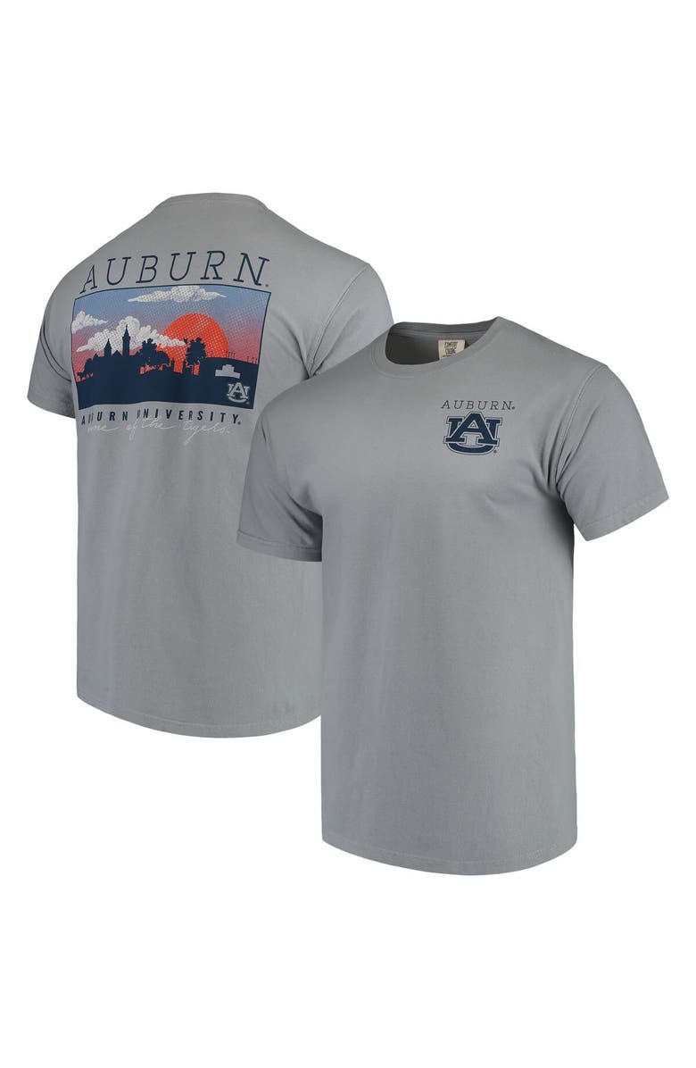 IMAGE ONE Men's Gray Auburn Tigers Comfort Colors Campus Scenery T-Shirt, Main, color, 