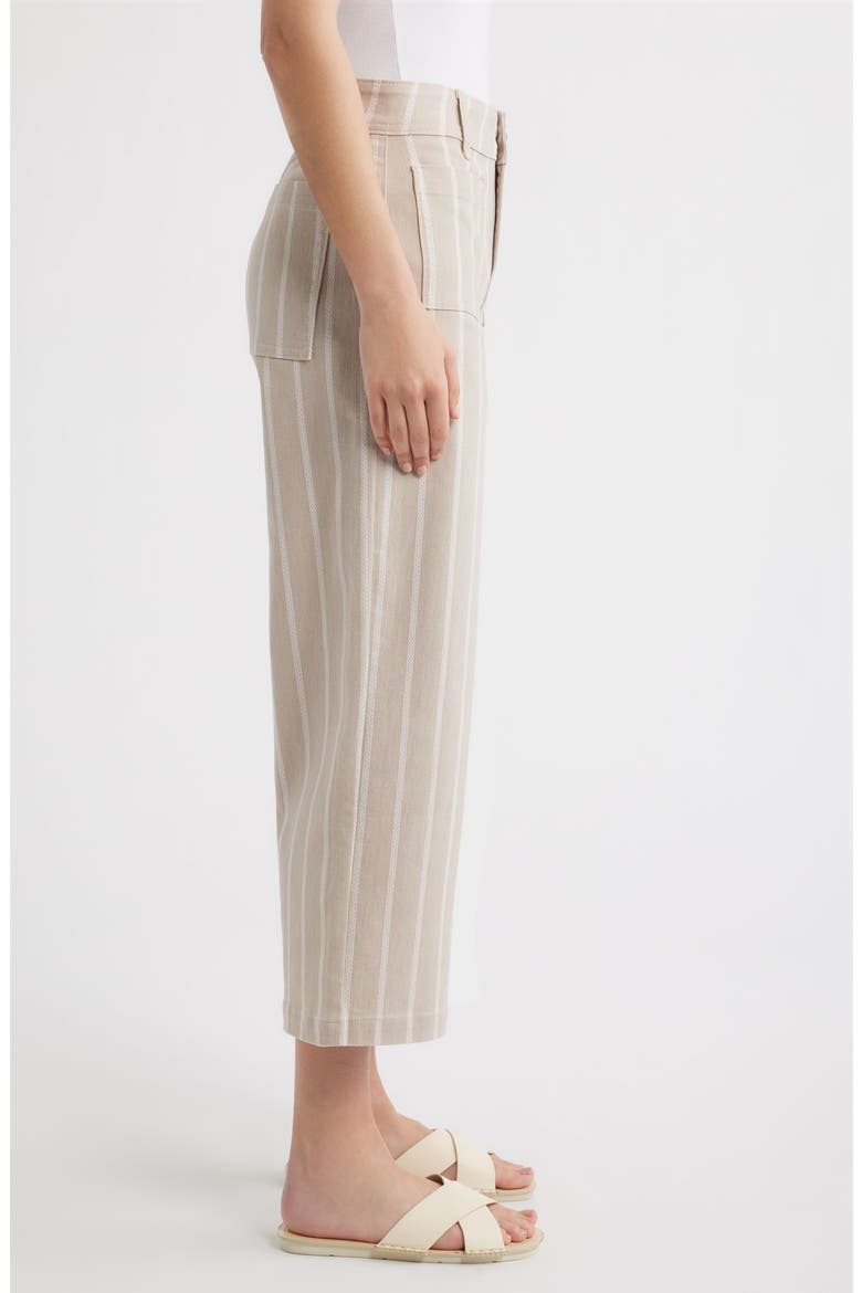 Stripe Crop Wide Leg Pants, Alternate, color, LATTE/ CAFE