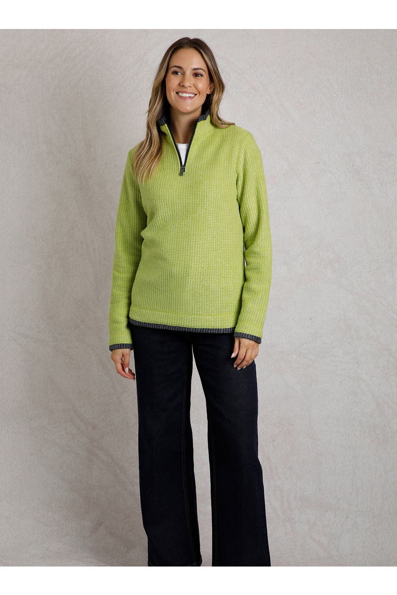 Beye 1/4 Zip Grid Fleece, Alternate, color, Tarragon