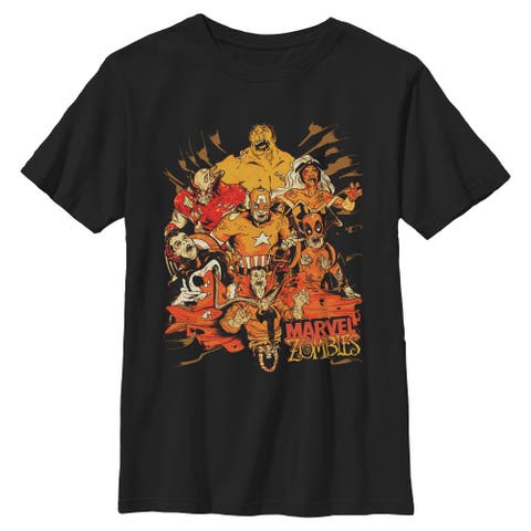 Boys Marvel Orange Zombie Mayhem T Shirt