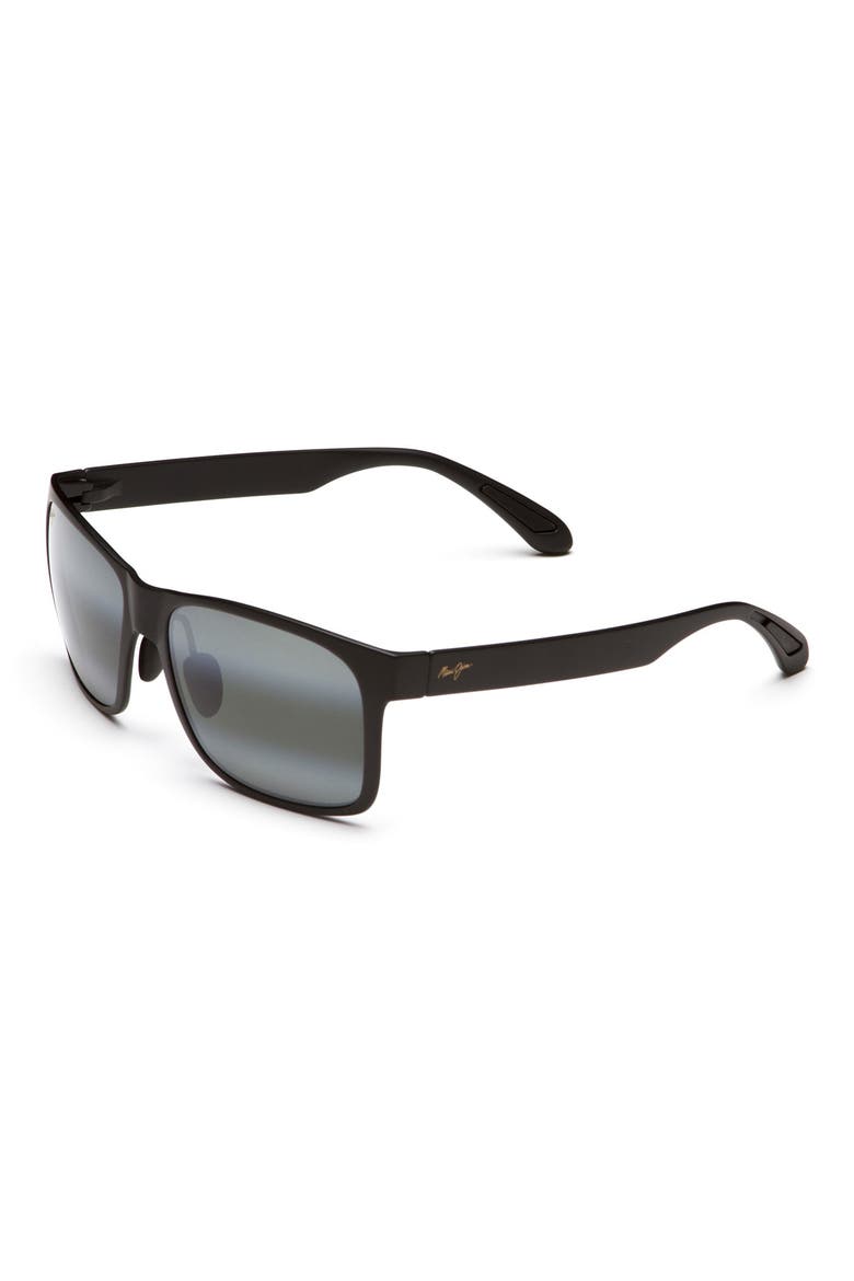 Red Sands 59mm PolarizedPlus2® Rectangular Sunglasses, Alternate, color, MATTE BLACK