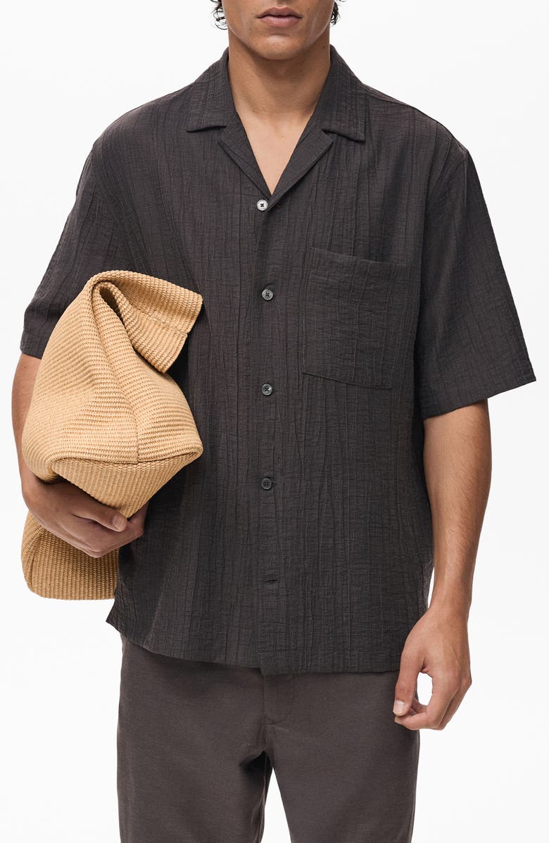 MANGO Creased Effect Camp Shirt, Main, color,