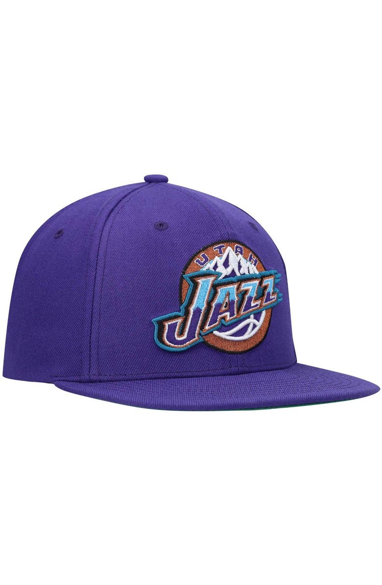 Mitchell & Ness Men's Mitchell & Ness Purple Utah Jazz Hardwood Classics Team Ground 2.0 Snapback Hat, Alternate, color, Purple