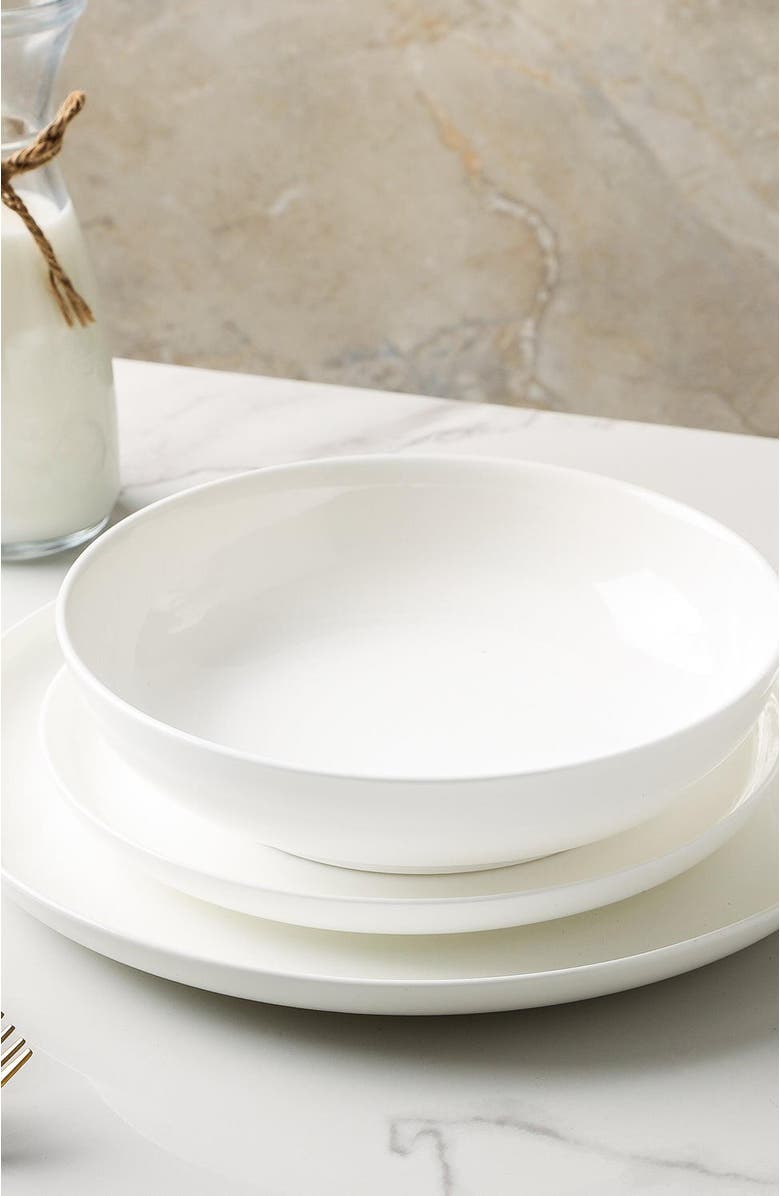 Stone Lain Gabrielle Bone China 12-Piece Dinnerware Set, Alternate, color, White
