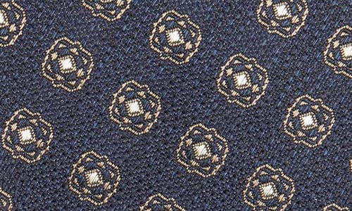 Canali Medallion Silk Tie In Blue