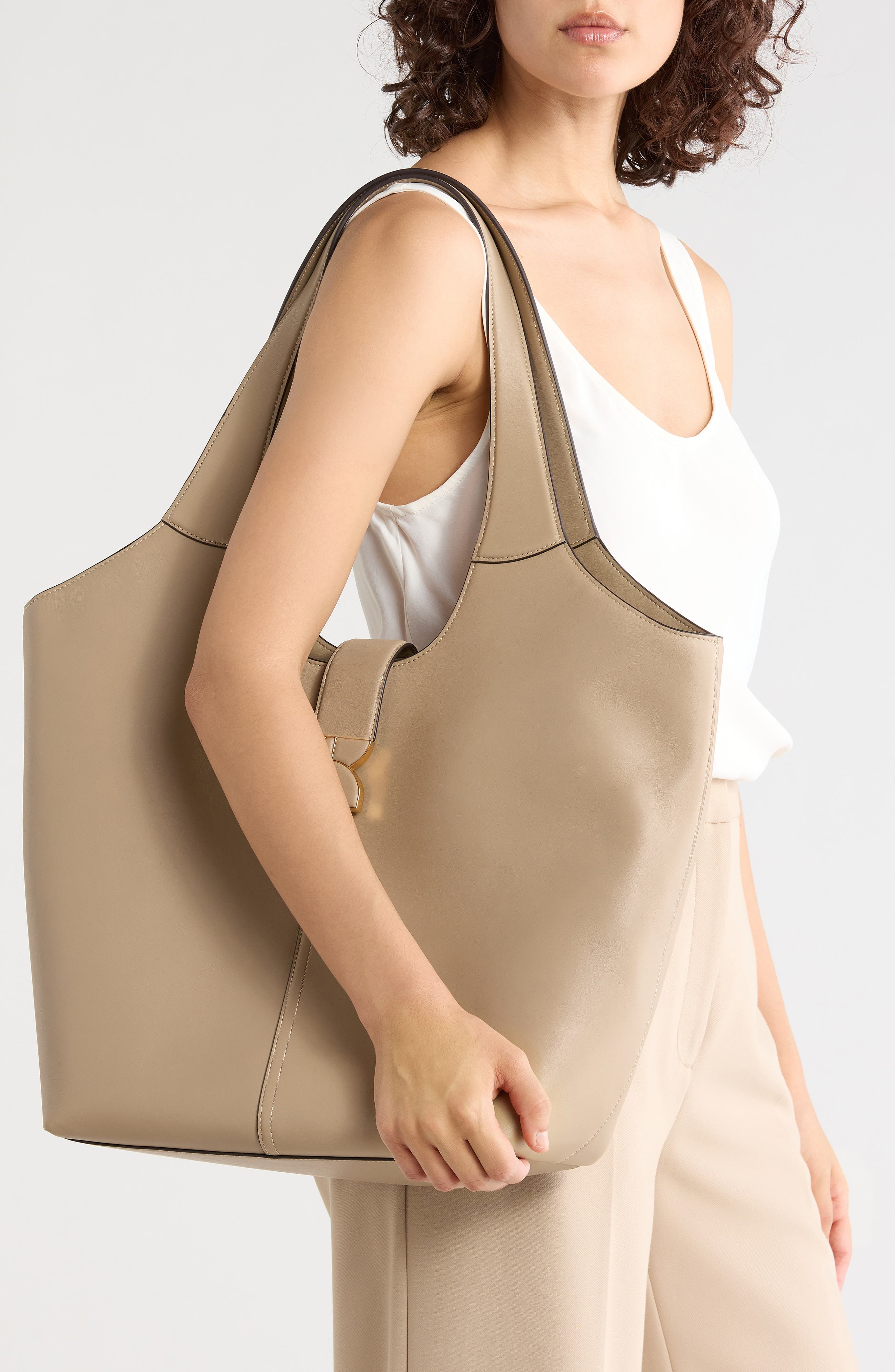 dakota smooth leather tote, Alternate, color, TIMELESS TAUPE