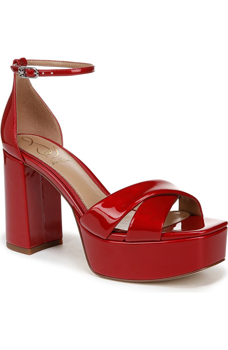 Sam Edelman Jullian Ankle Strap Platform Sandal, Main, color, Passion Red