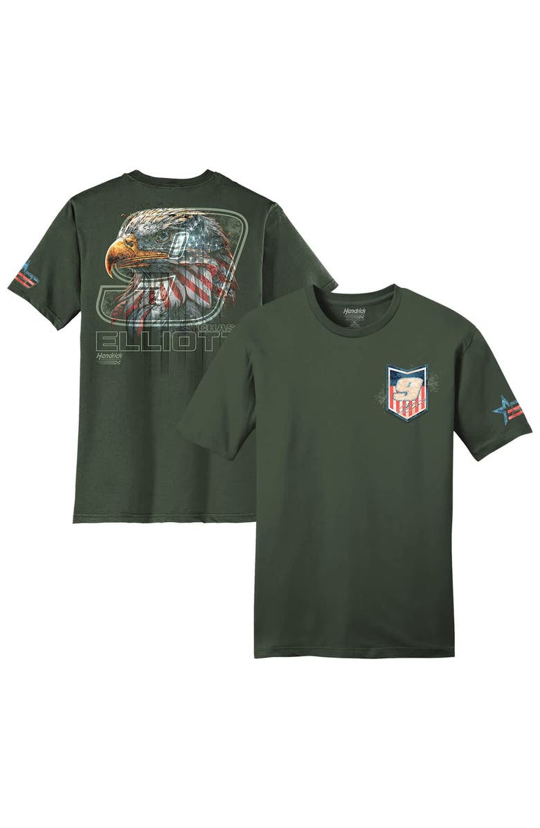 HENDRICK MOTORSPORTS TEAM COLLECTION Men's Hendrick Motorsports Team Collection Olive Chase Elliott Eagle T-Shirt, Main, color, Olive