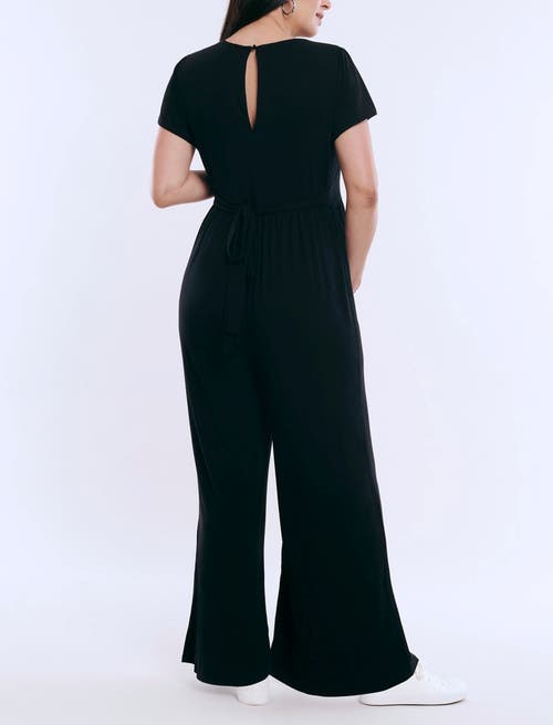 MOTHERHOOD MATERNITY MOTHERHOOD MATERNITY SHORT SLEEVE V-NECK FLARE LEG JUMPSUIT