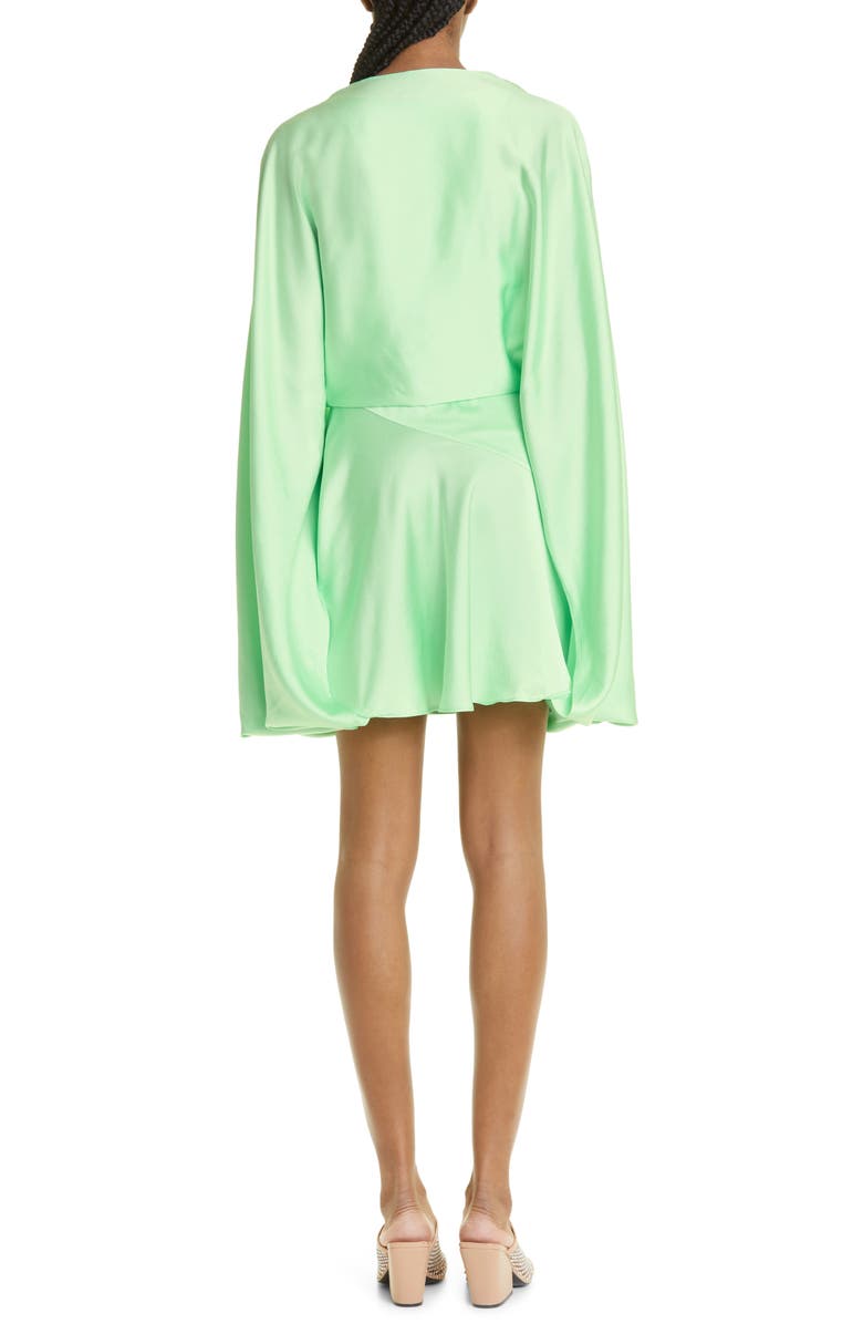 Stella McCartney Cape Detail Stretch Satin Minidress, Alternate, color, 