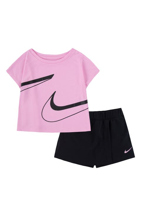 Kids' Swoosh Graphic T-Shirt & Skort Set (Toddler & Little Kid)
