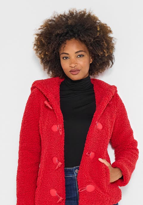Hooded Fleece Toggle Jacket (plus)