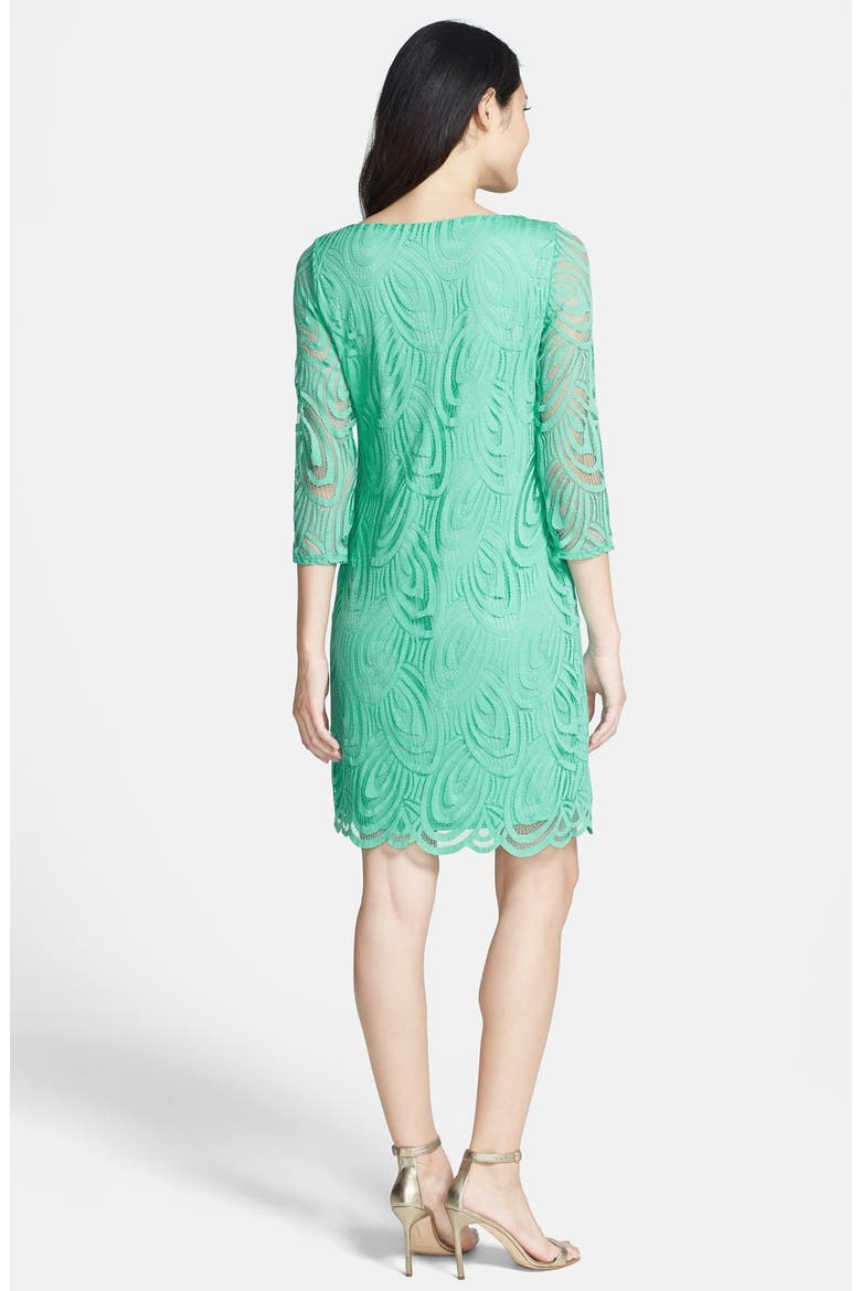 Lace Shift Dress, Alternate, color, GREEN