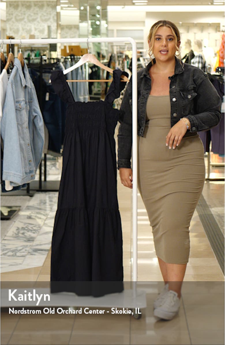 Isla Smocked Organic Cotton Midi Dress, sales video thumbnail