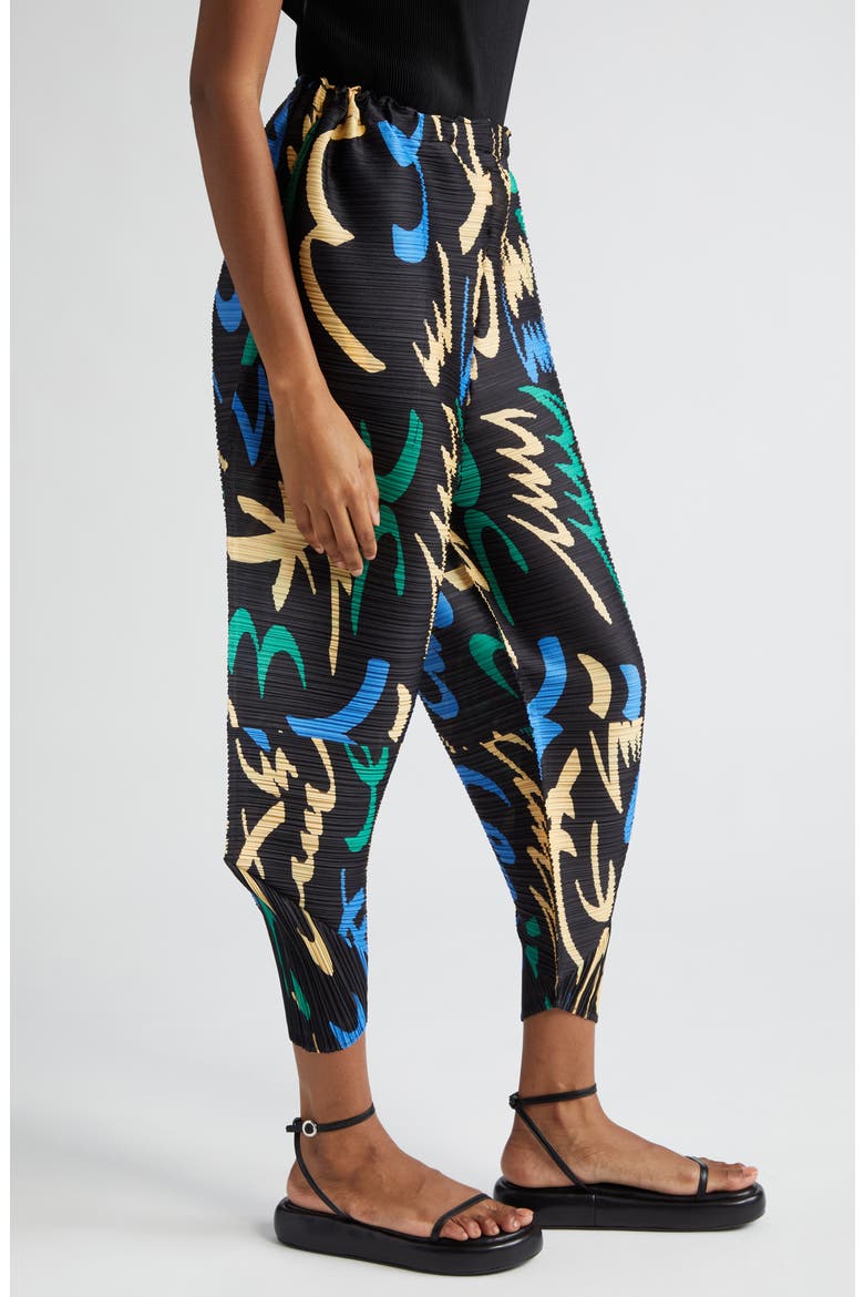 Fizzy Pleated Pants, Alternate, color, BLACK