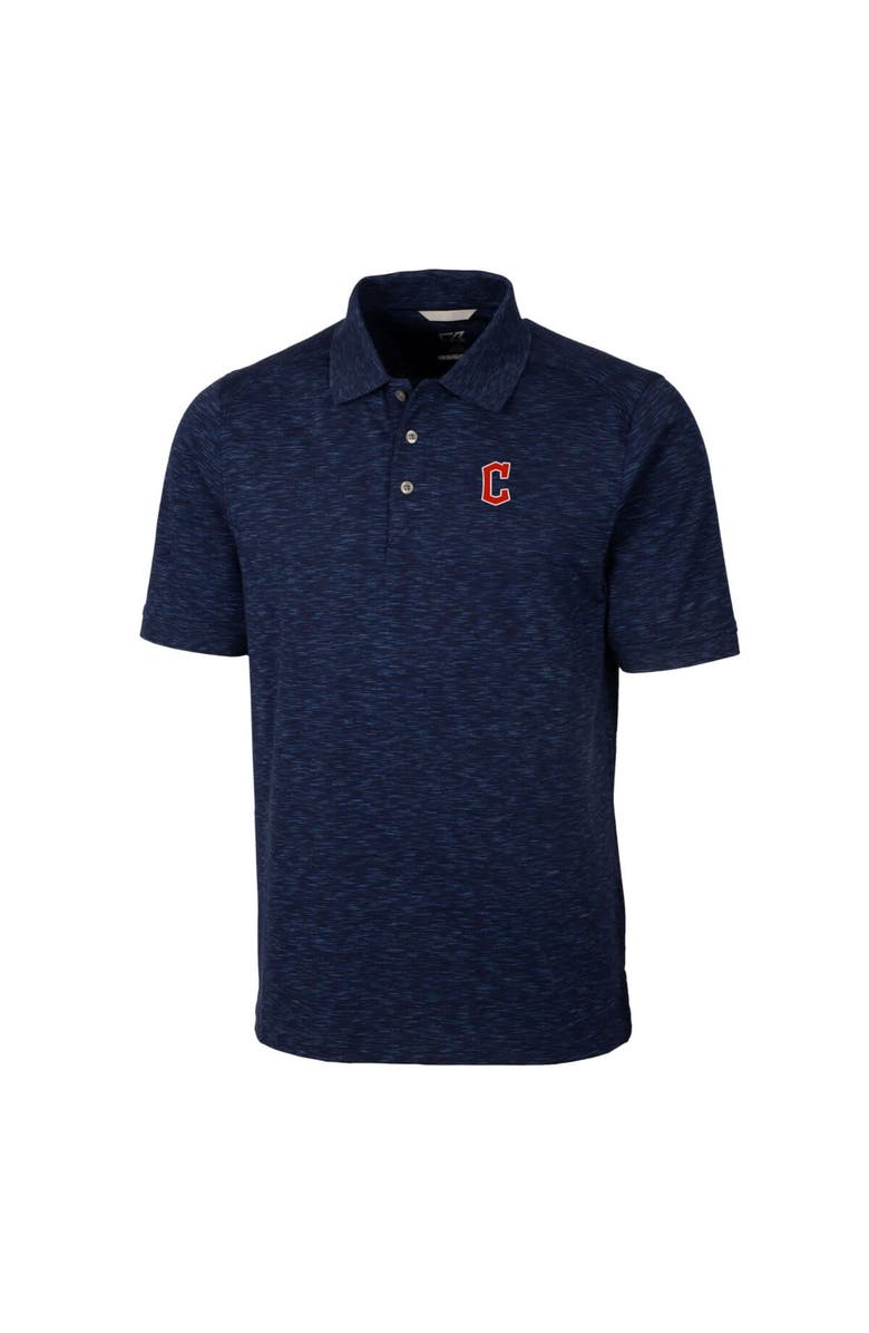 Cutter & Buck Men's Cutter & Buck Heathered Navy Cleveland Guardians Advantage Space Dye Tri-Blend Polo, Alternate, color, Heather Navy