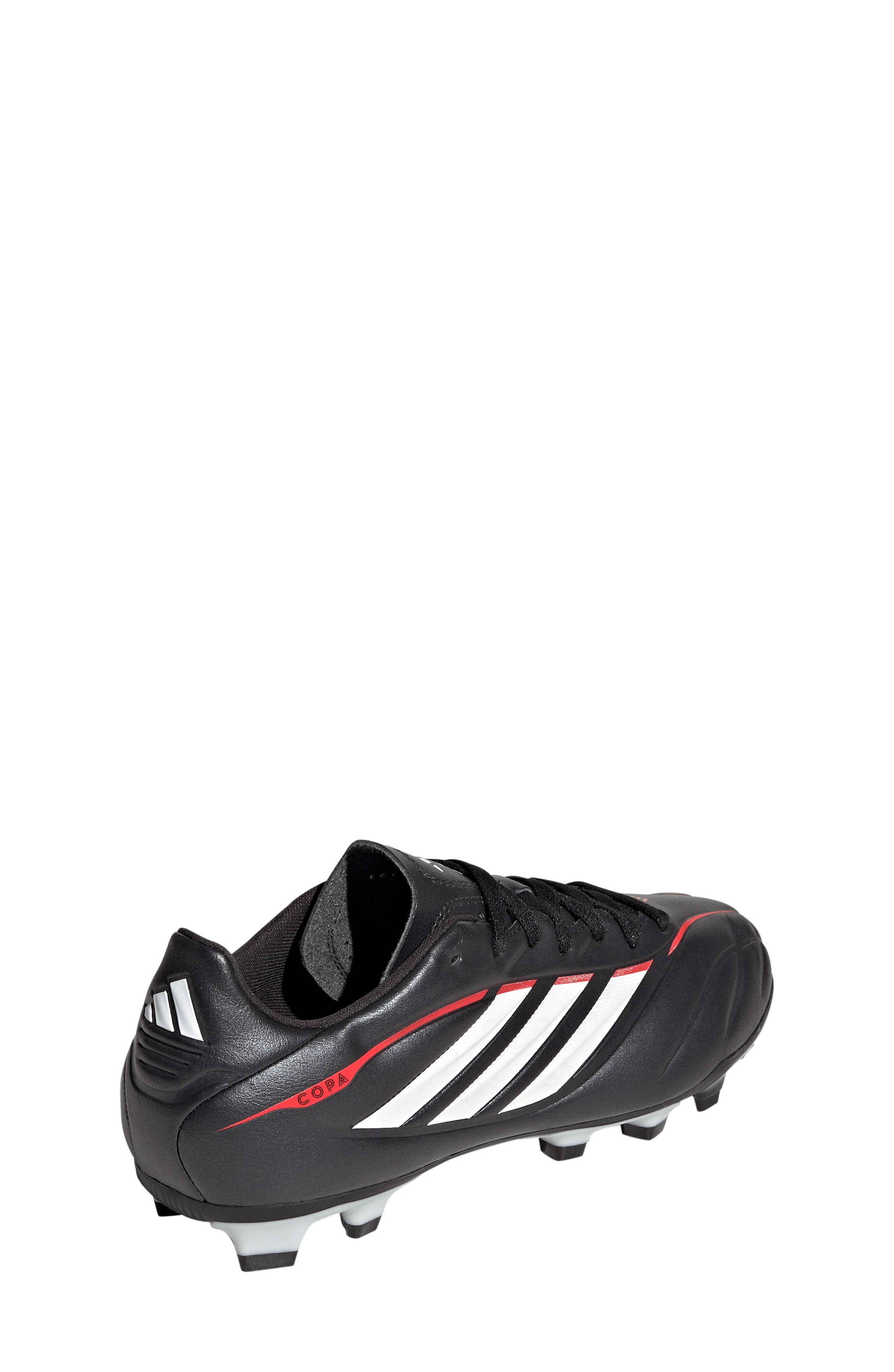 adidas Kids' Copa Pure IV Club Firm Ground Soccer Cleat, Alternate, color, Black/ White/ Lucid Red