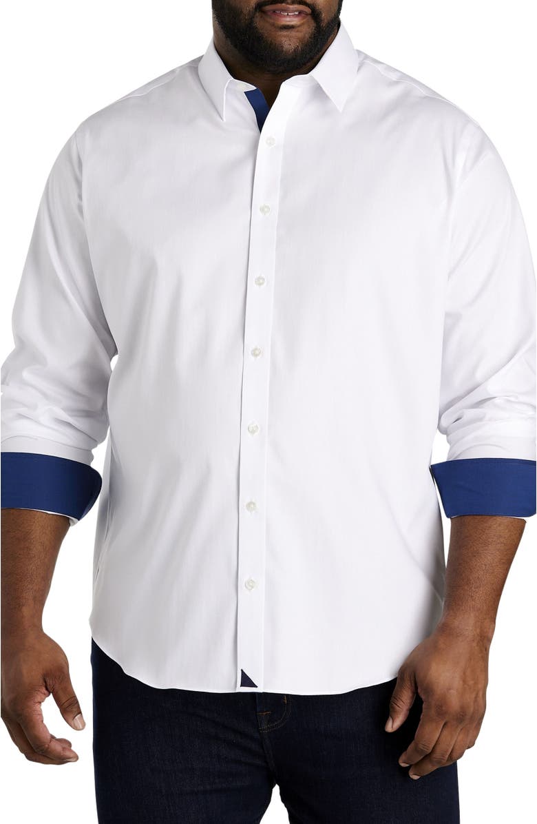 Untuckit Fit by Dxl Big & Tall Las Cases Special Sport Shirt, Main, color, White