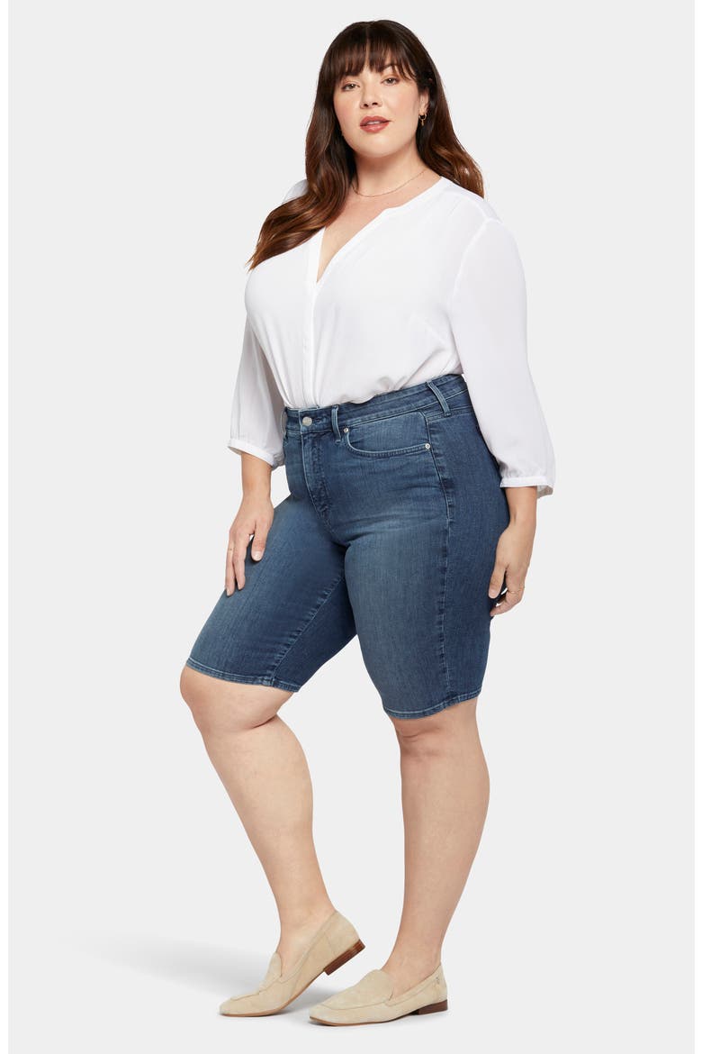 Briella Roll Cuff Denim Bermuda Shorts, Alternate, color, LANDSLIDE
