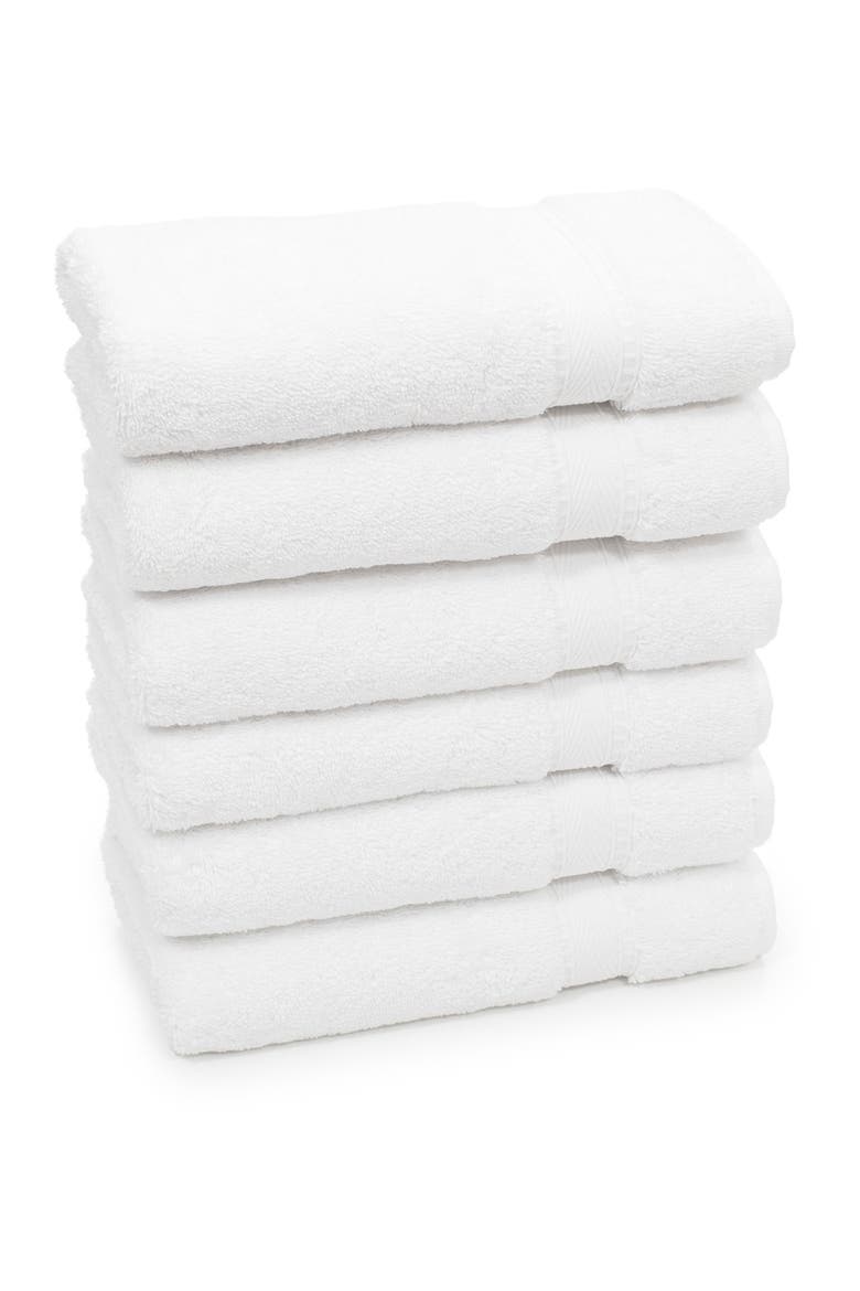 Sinemis Terry 6-Piece Hand Towel Set - White, Alternate, color, WHITE
