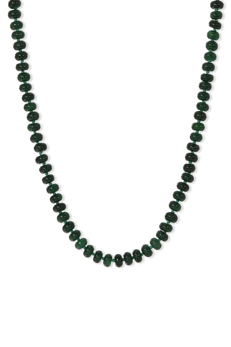 Evergreen Dyed Jade Beaded Necklace, Main, color, YELLOW GOLD