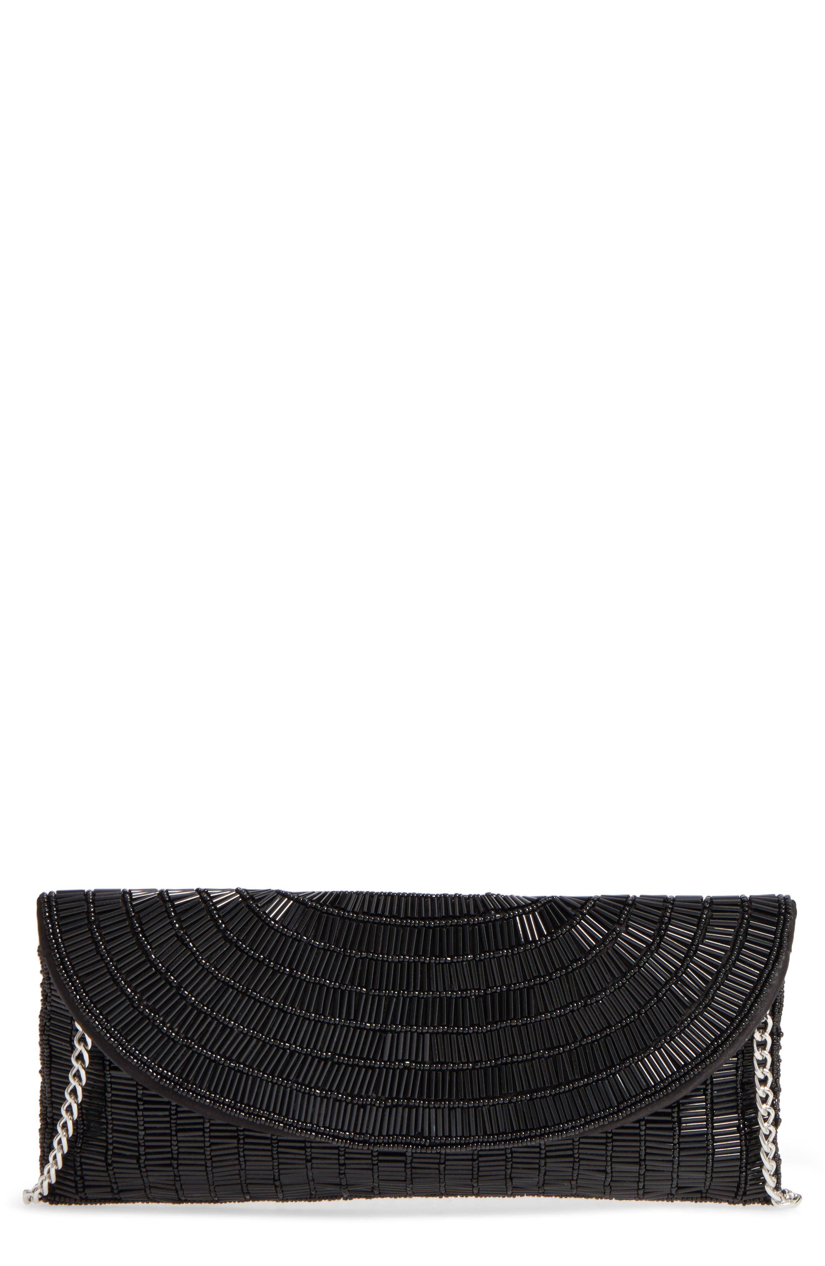 Nina Denelle Beaded Clutch, Main, color, 