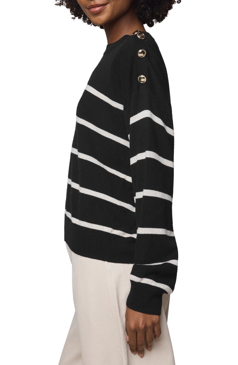 Splendid Stephanie Stripe Sweater, Alternate, color, Black/ Pale Oak