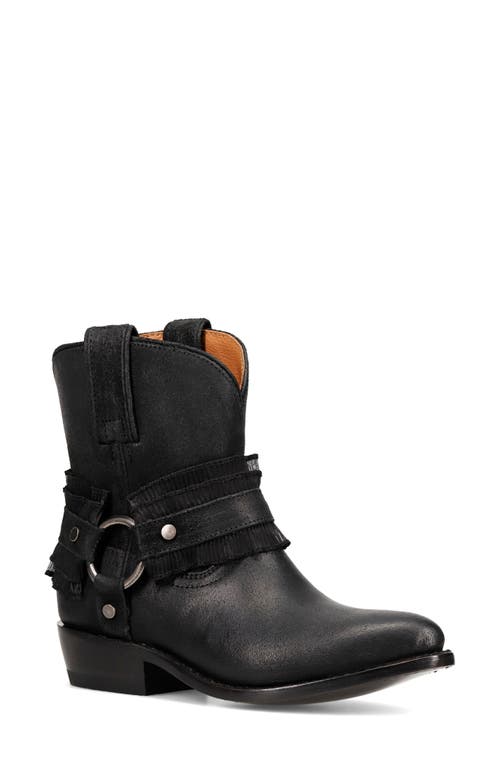Frye Billy Ruffle Harness Bootie In Black