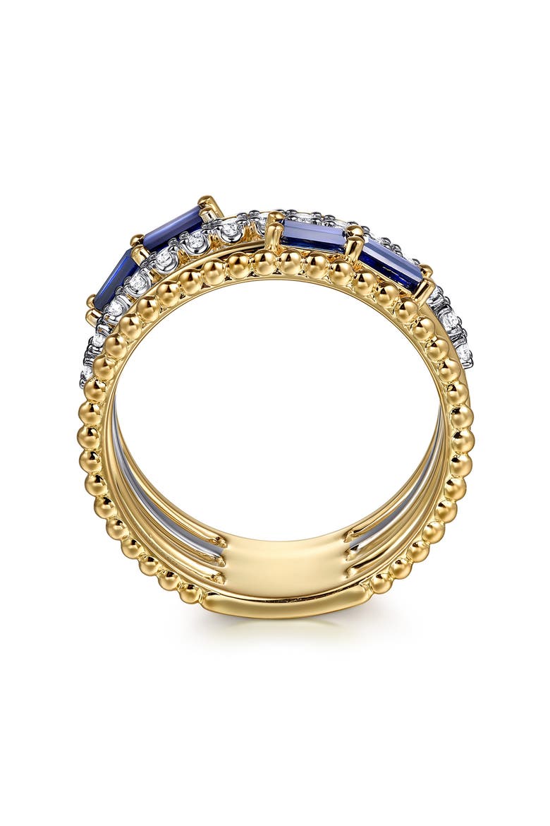Wide Band Diamond & Sapphire Ring, Alternate, color, TWO TONE