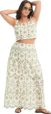 June + Vie Cropped Eyelet Top