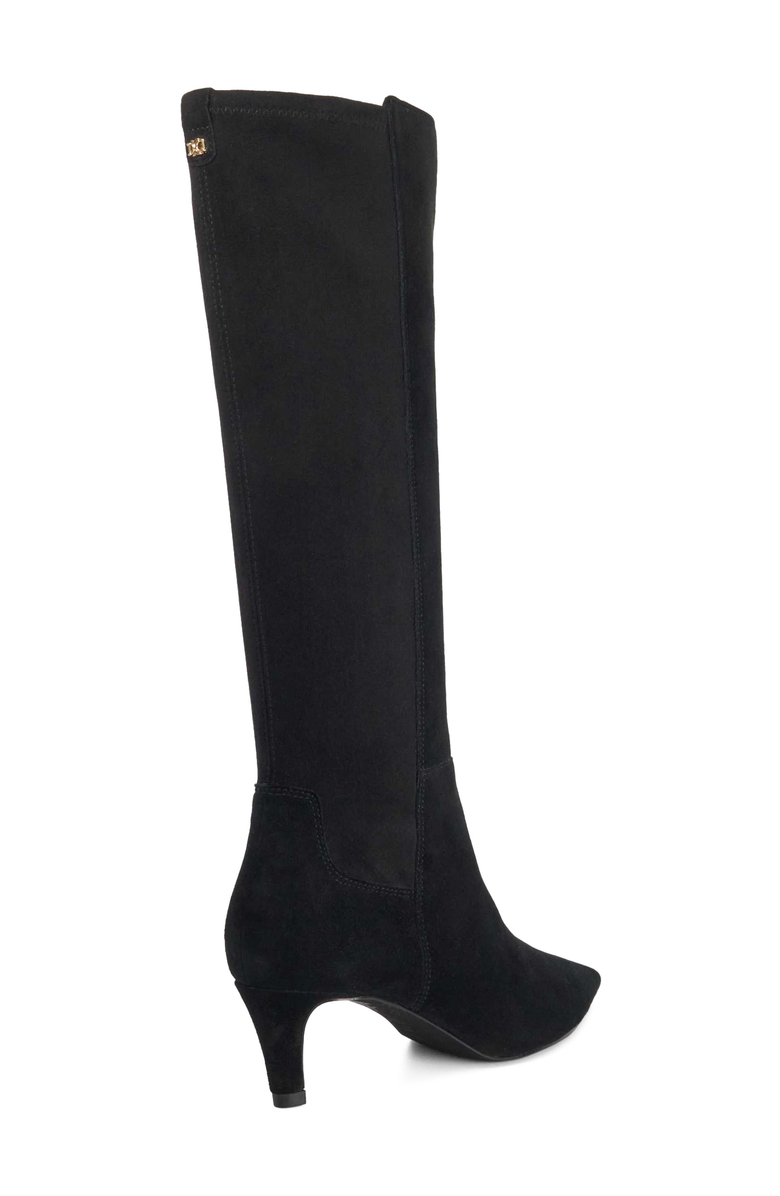 Sultry Leather Knee High Boot, Alternate, color, BLACK