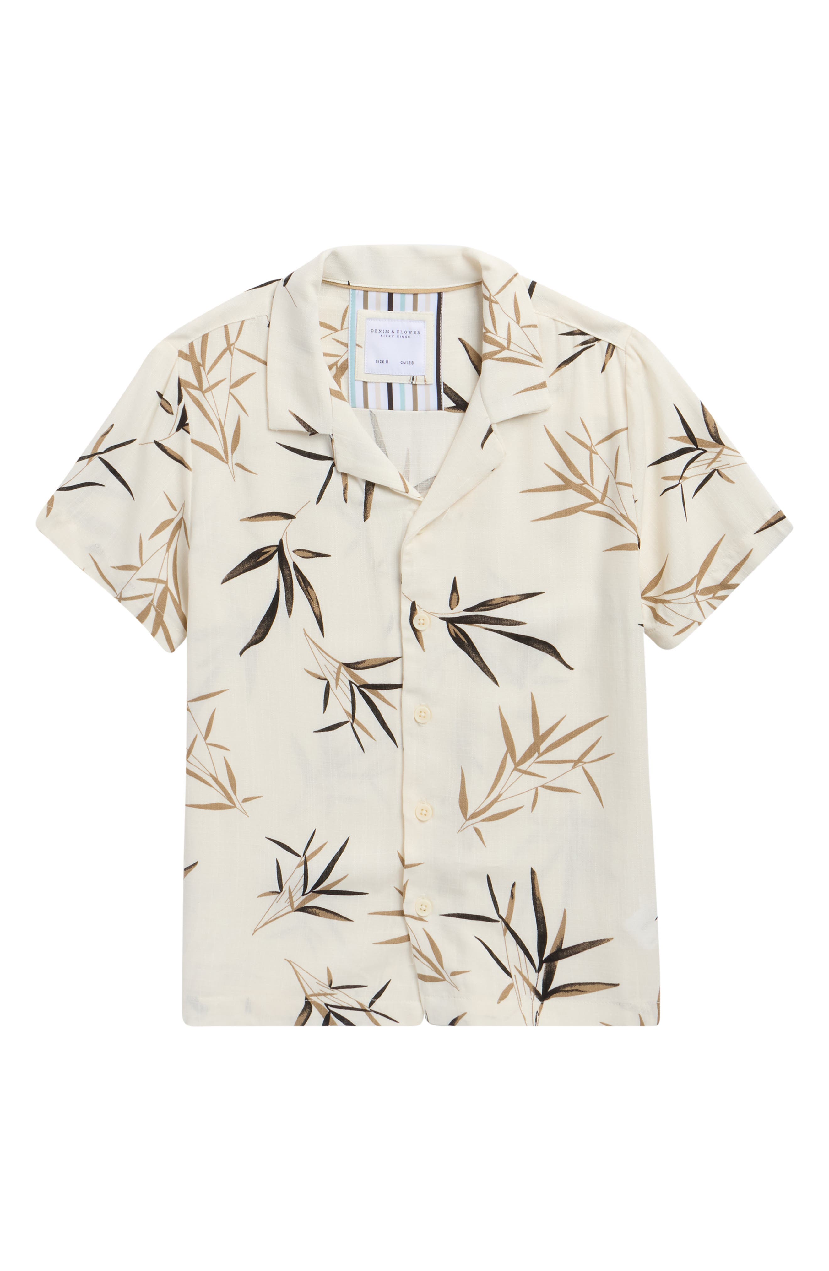 DENIM AND FLOWER Kids' Frond Print Camp Shirt