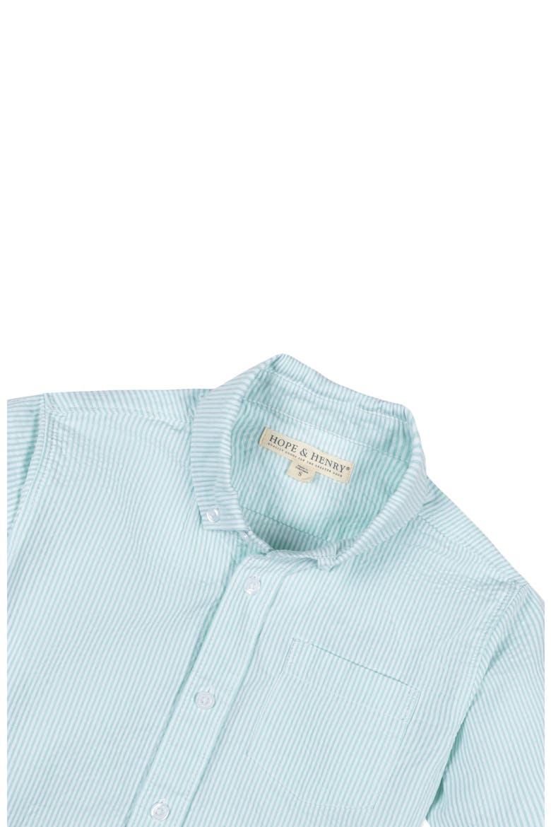Baby Boys' Organic Seersucker Shirt, Infant, Alternate, color, Mint Seersucker