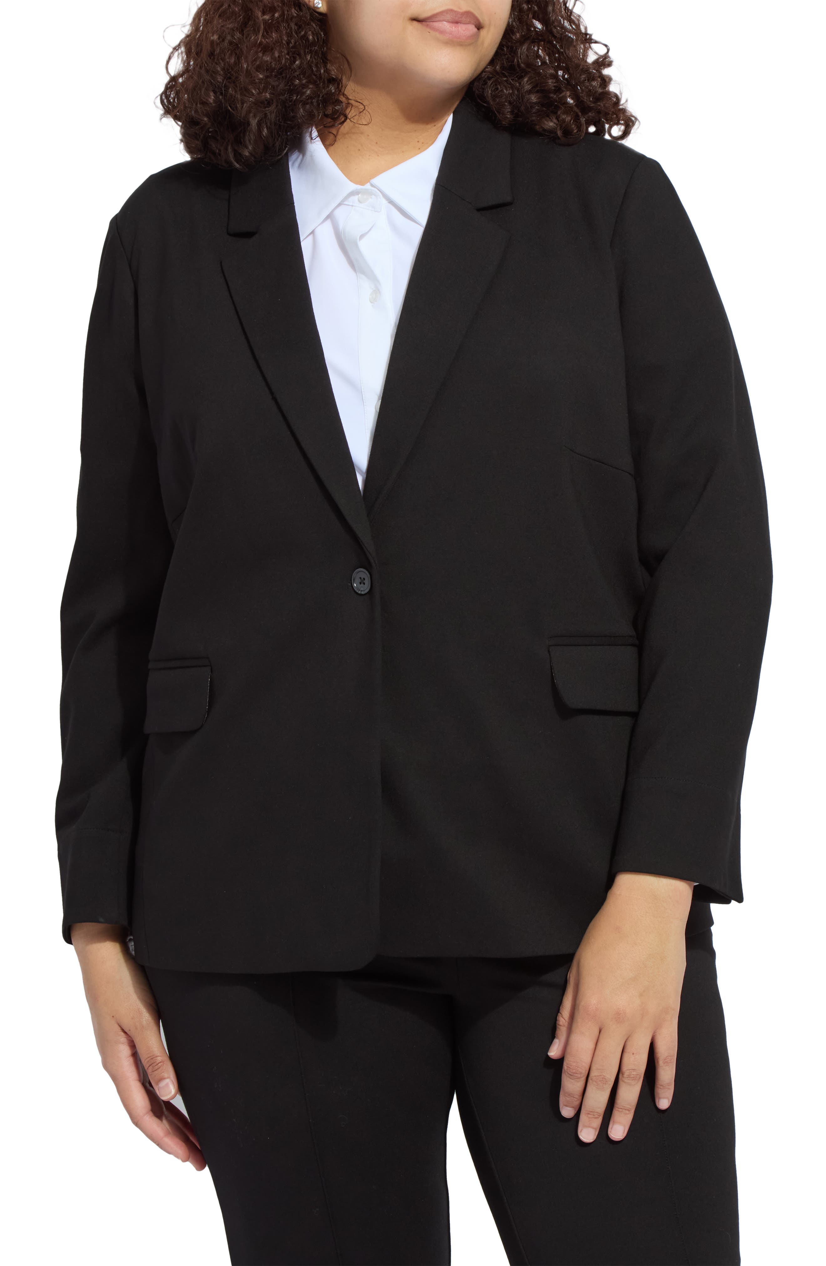 'Lyssentials One-Button Ponte Blazer