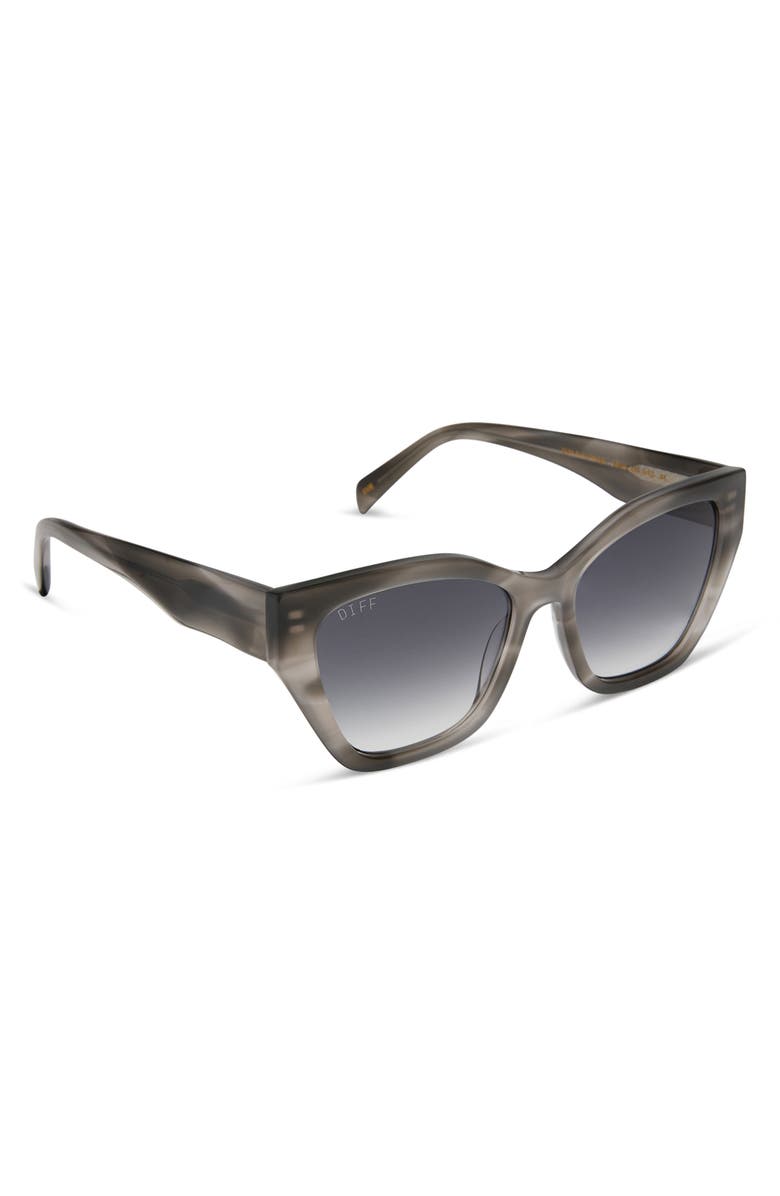 DIFF Evie 54mm Cat Eye Sunglasses, Alternate, color, Smoke Marble / Grey Gradient